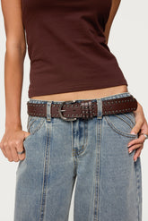 Studded Faux Leather Belt