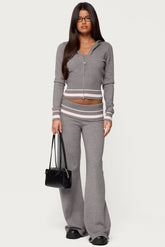 Kaliya Stripey Fold Over Knit Pants