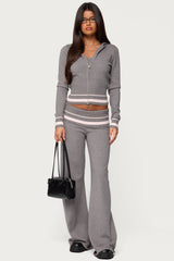 Kaliya Stripey Knit Zip Up Hoodie