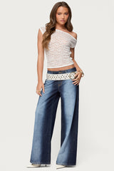 Ema Bleach Washed Low Rise Jeans