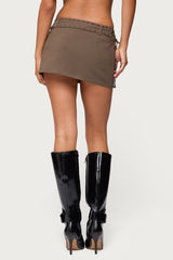 Studded Tie Belt Mini Skort