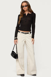 Cory Striped Low Rise Jeans