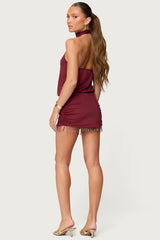Danit One Shoulder Fringed Mini Dress