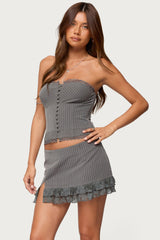 Mona Lacey Pinstripe Strapless Corset