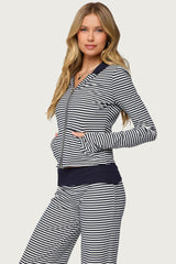 Meggy Striped Zip Up Hoodie