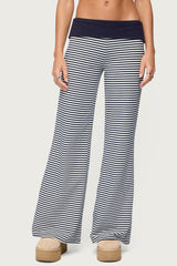 Meggy Striped Fold Over Pants