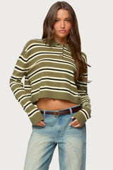 Shelby Striped Polo Sweater