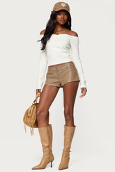 Melaney Faux Leather Micro Shorts