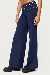 Reeva Polka Dot Fold Over Pants