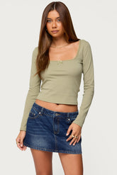 Mora Lace Trim Ribbed T Shirt