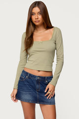 Mora Lace Trim Ribbed T Shirt