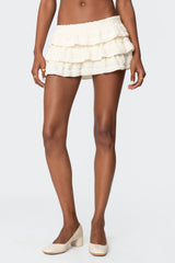 Margaux Textured Ruffle Mini Skort