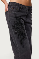 Rossa Beaded Low Rise Jeans