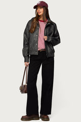 Mori Oversized Faux Leather Jacket