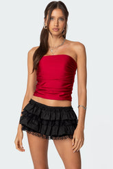 Maxeen Shiny Gathered Tube Top