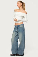 Petite Magda Low Rise Acid Wash Jeans