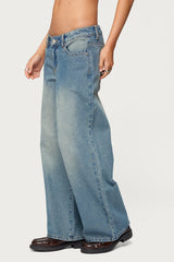 Petite Magda Low Rise Acid Wash Jeans
