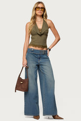 Double Buckle Low Rise Jeans