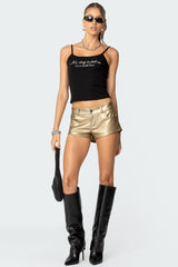 Melodi Faux Leather Micro Shorts