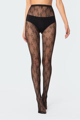 Embroidered Lacey Tights
