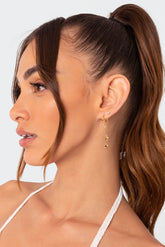 Drop Heart Hoop Earrings
