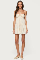 Safie Strapless Tiered Mini Dress