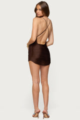 Soyana Fringed Backless Mini Dress