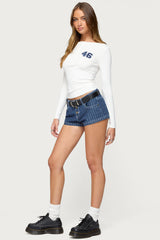 Hanson Pinstripe Denim Shorts