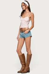 Raia Floral Striped Backless Top