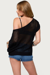 Trix Off Shoulder Open Knit Top