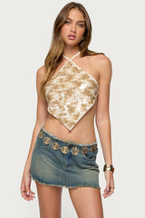 Dixie Backless Sequin Triangle Top