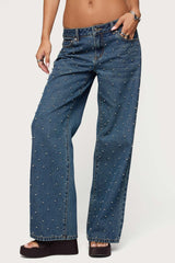Esmay Studded Low Rise Jeans