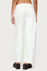 Buckle Low Rise Straight Leg Pants