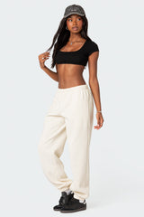 Square Neck Ribbed Crop Top