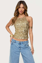 Pasha Sequin Tank Top