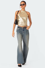 Karter Metallic Halter Top