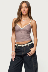 Bettie Contrast Gingham Tank Top