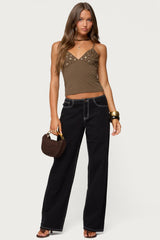 Nora Buttons V Neck Tank Top