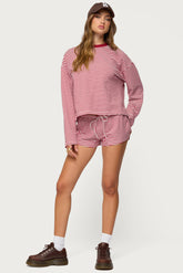 Jainee Striped Drawstring Shorts