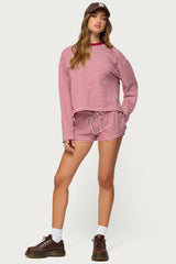 Jainee Striped Drawstring Shorts