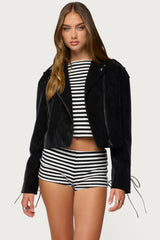 Ryder Faux Suede Biker Jacket