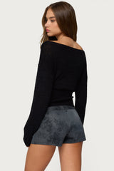 Tezi Boat Neck Light Knit Top