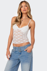 Eira Sheer Lace Tank Top