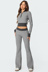 Lei Contrast Knit Flared Pants