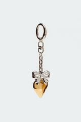 Heart & Bow Mixed Metal Keychain