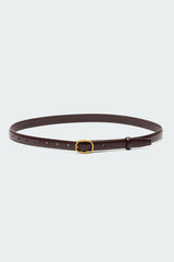 Oval Buckle Faux Leather Belt