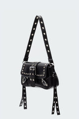 Stud & Buckle Faux Leather Bag