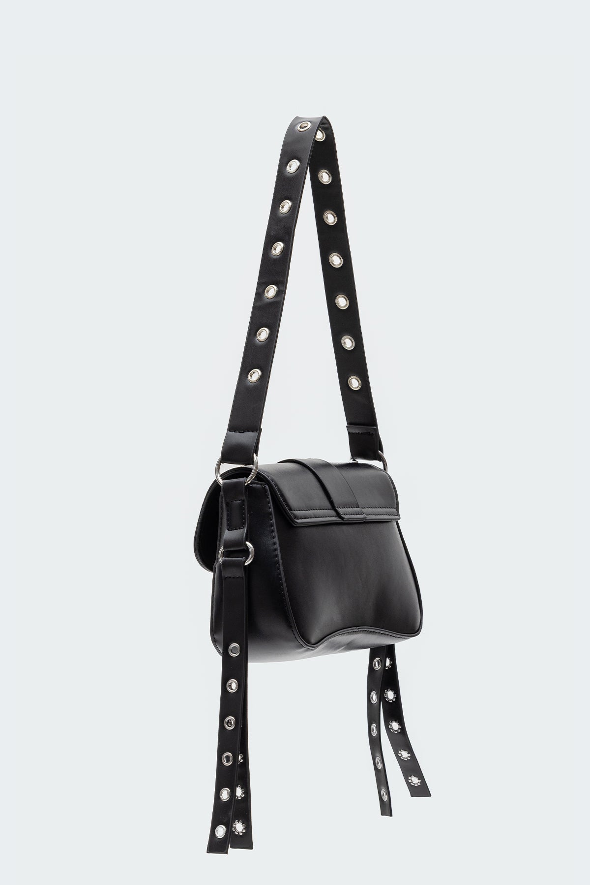 Stud & Buckle Faux Leather Bag