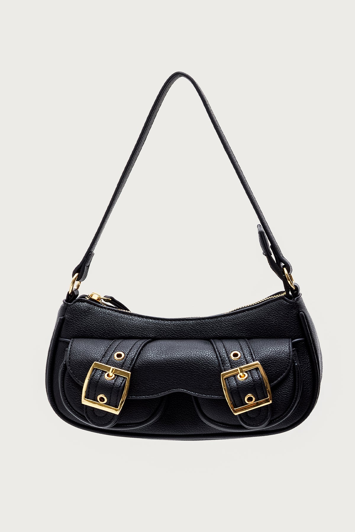 Zinnia Faux Leather Buckle Bag