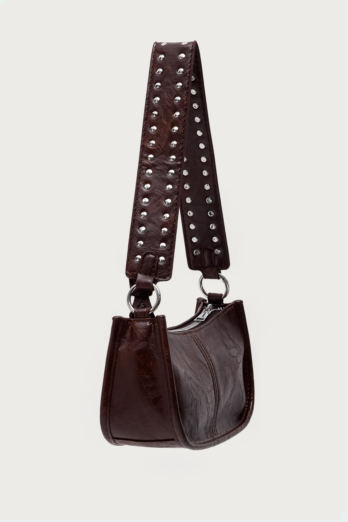 Studded Strap Faux Leather Bag